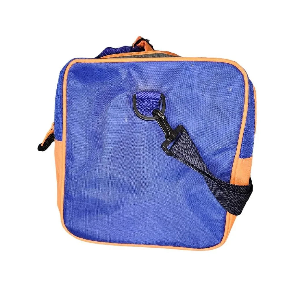 Vintage 90s Bugle Boy Duffle Gym Bag‎ Weekender Overnight Blue Orange Streetwear